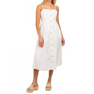 NEW TCEC sleeveless button down midi dress in ivory